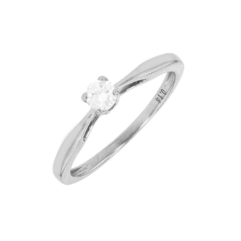 Solitaire diamant 0.14 carat or blanc 1.68g Comme neuf -  reconditionné disponible sur Gemme Les Bijoux